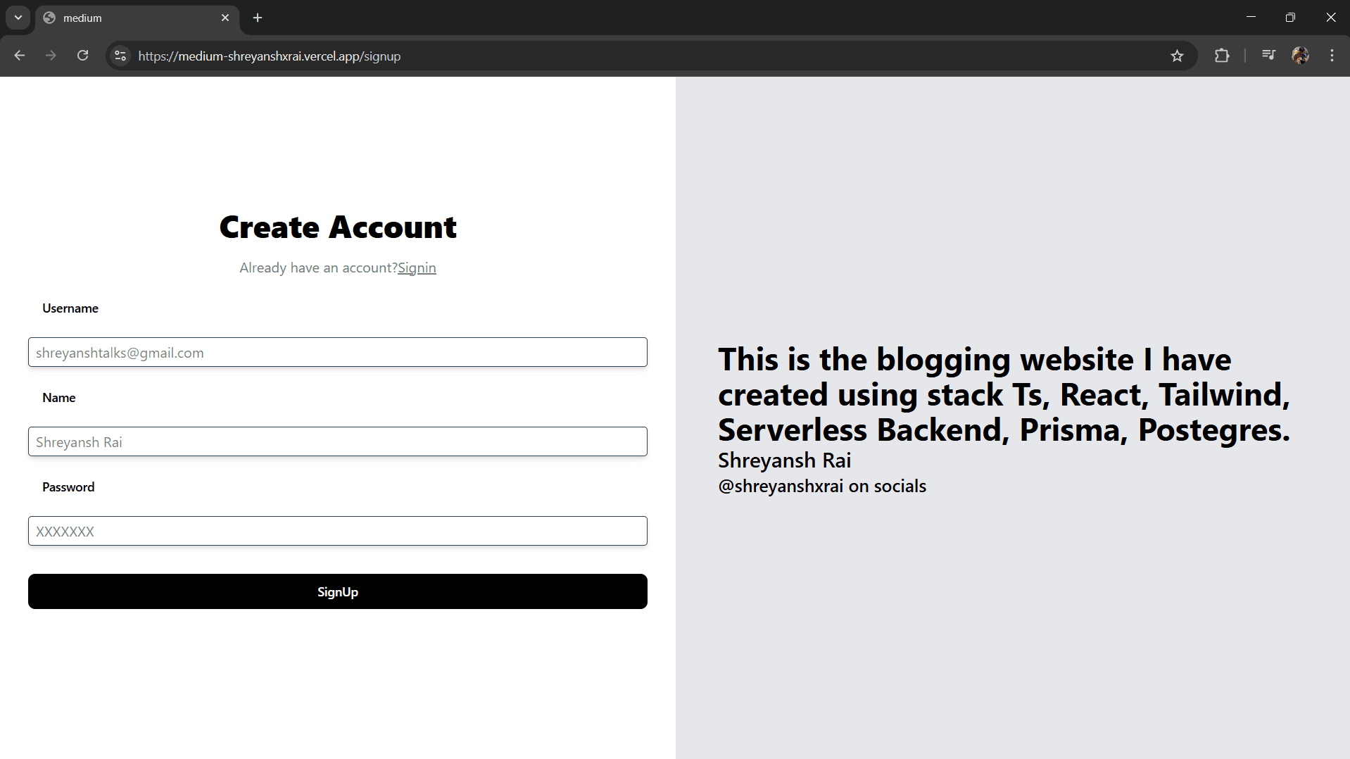 Medium - Blogging Platform